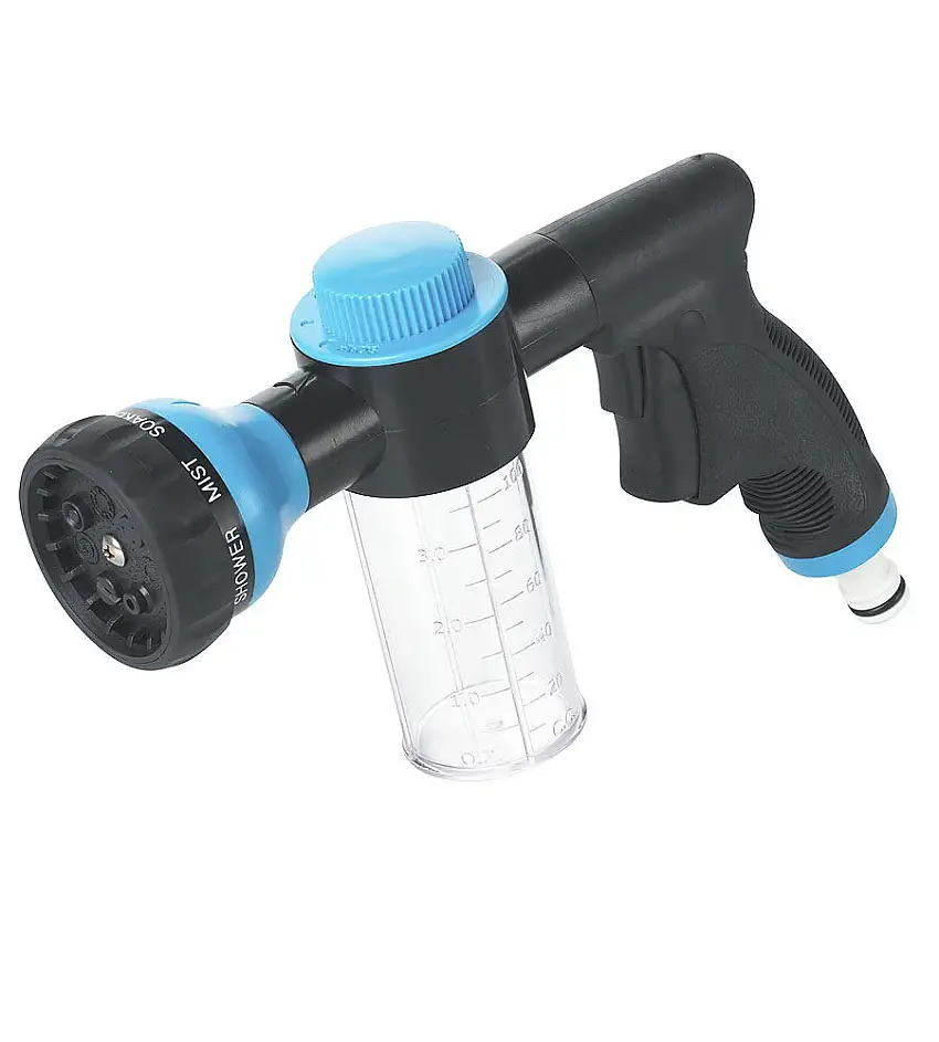 Pistola a spruzzo con serbatoio per il sapone