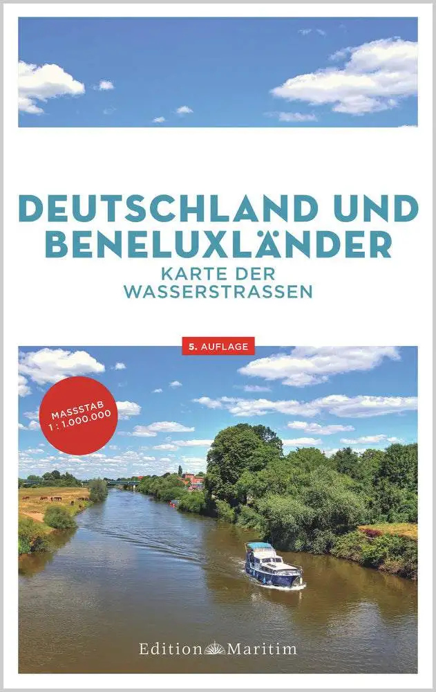 Mappa di Delius Klasing dei corsi d'acqua in Germania e nei paesi del Benelux