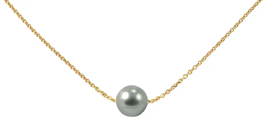 Collana di 42 cm con perla di Tahiti in oro giallo