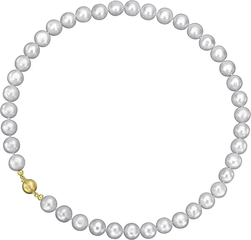Collana di perle grigie con chiusura magnetica
