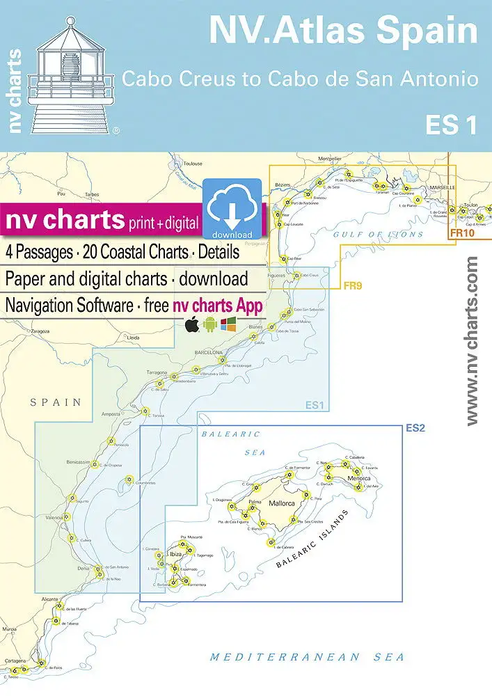 NV. Atlas Spagna ES 1 - Da Cabo Creus a Cabo San Antonio