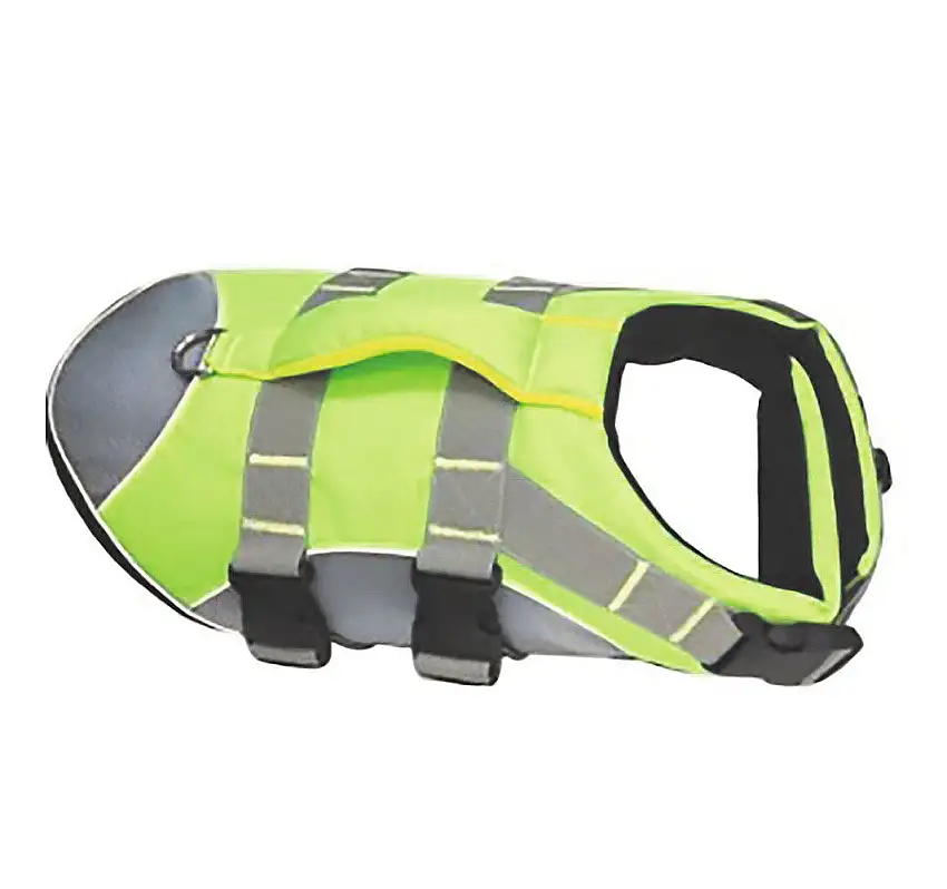 Giubbotto di salvataggio per cani verde neon