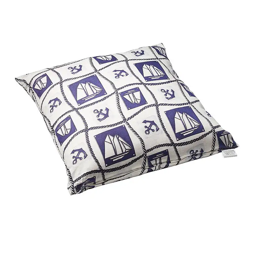 Cuscino decorativo in kapok con stampa di ancore e barche