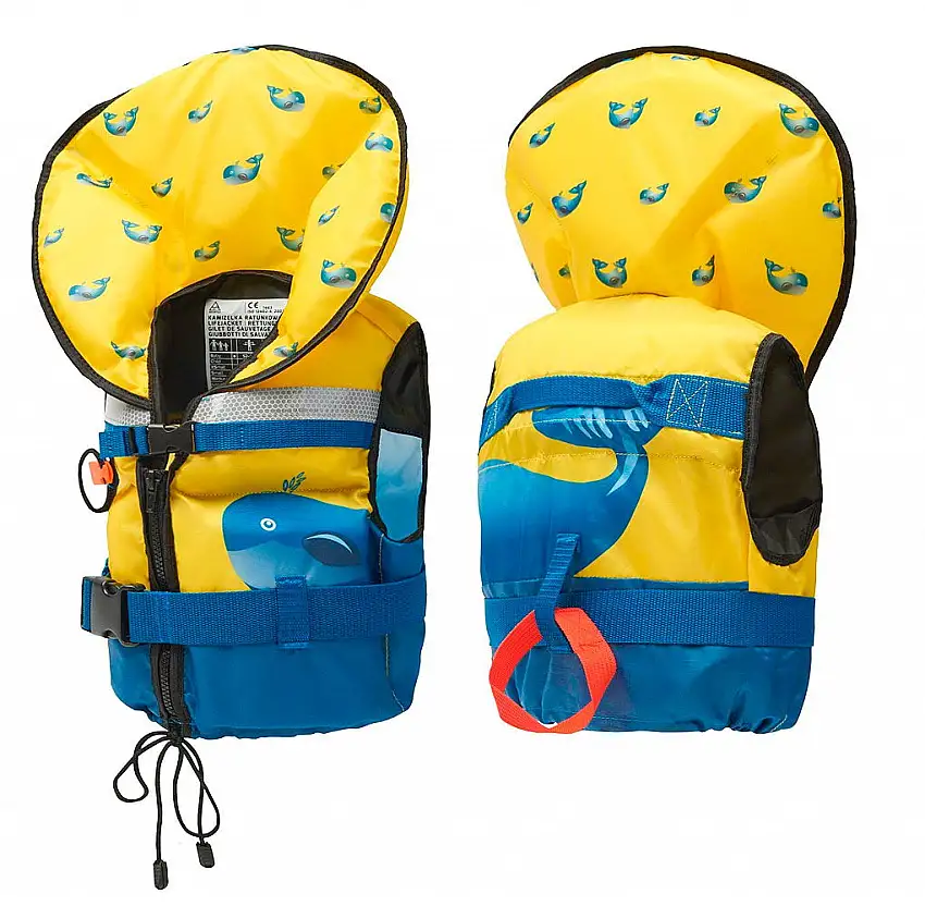 Gilet in tessuto solido per bambini, a forma di balena