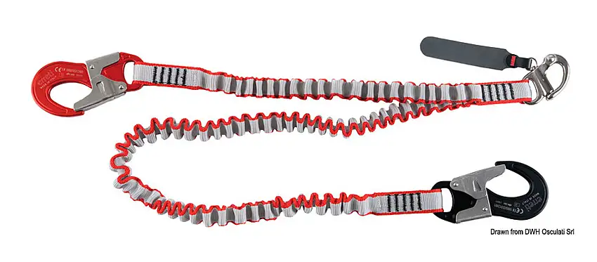 Linea di sicurezza professionale 2x ganci più 1x grillo di sicurezza