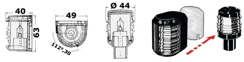 11.412.14 Fanale Utility 88 poppa bianco/bianco Osculati