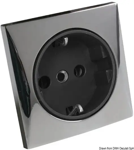 14.492.03 Presa AC 220 V tipo Schuko cromata Osculati