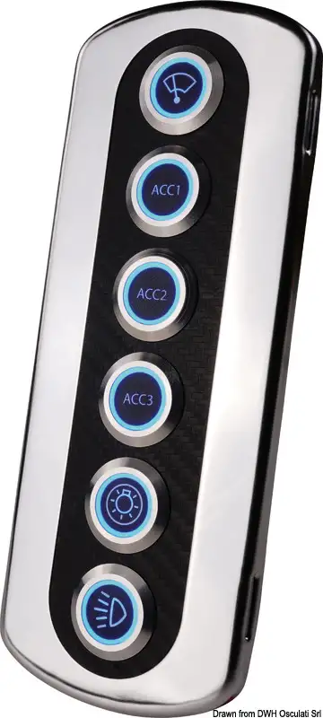 14.850.11 Pannello interruttori in fibra di carb. LED blu Osculati