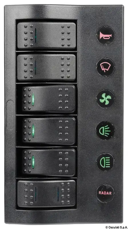 14.860.06 Pannello elettrico PCP Compact 6 interruttori Osculati