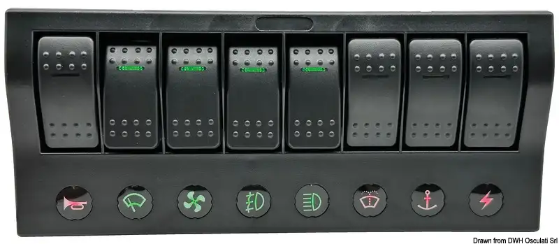 14.860.08 Pannello elettrico PCP Compact 8 interruttori Osculati
