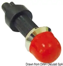 14.910.00RO Pulsante stagno rosso in ottone Osculati