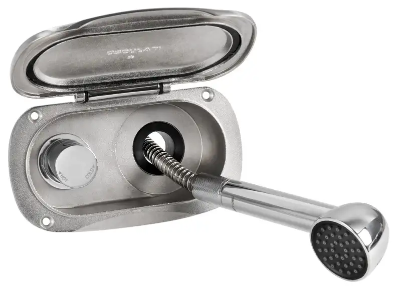 15.324.61 Box doccia Elissa inox-doccia Keji tubo nylon 4m Osculati