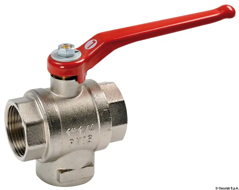 17.229.25 Valvola a sfera ottone 3 vie 1″ 1/2 T Osculati