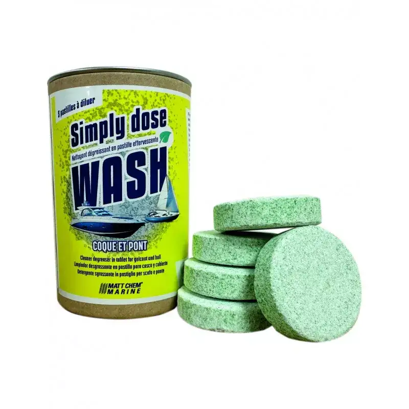 5 pastiglie per la pulizia di scafi e coperte simply wash - MATTEO