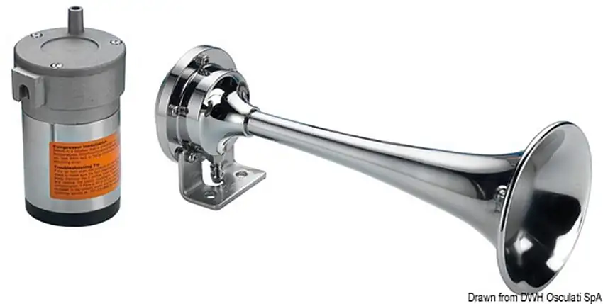 Tromba cromata 1 corno 12 V
