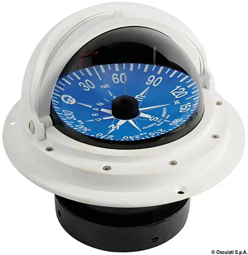 Bussola Riviera 4" con coperchio bianca/blu rosa piana