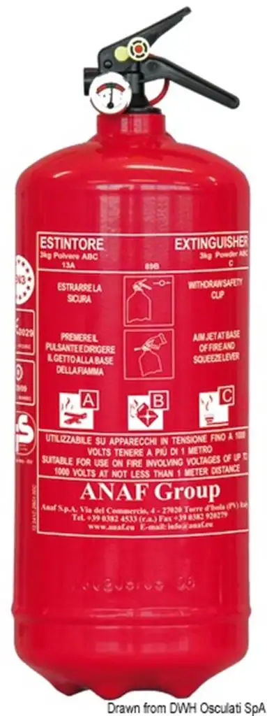 Estintore Solas a polvere 3 Kg MED