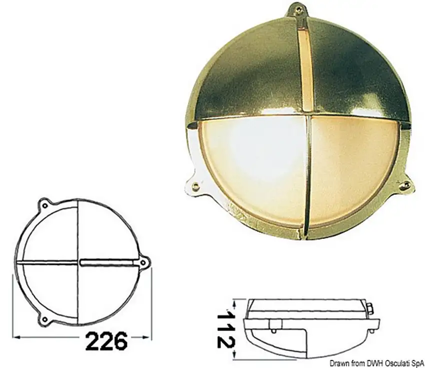 Lampada tartaruga tonda ottone