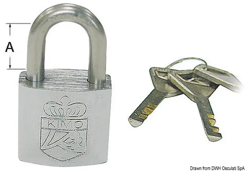 Set 4 lucchetti marini con unica chiave, sistema ABLOY di sicurezza