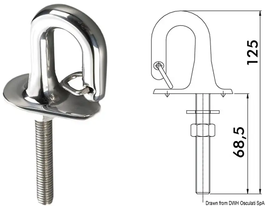 Anello con fermo a molla in acciaio inox