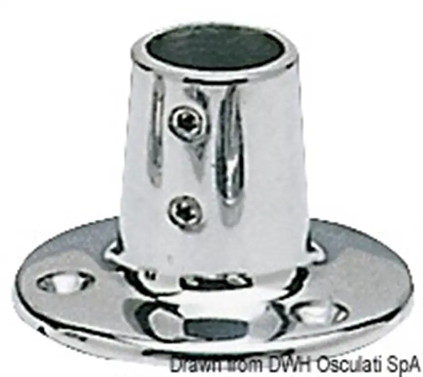 Base inox diritta 22 mm