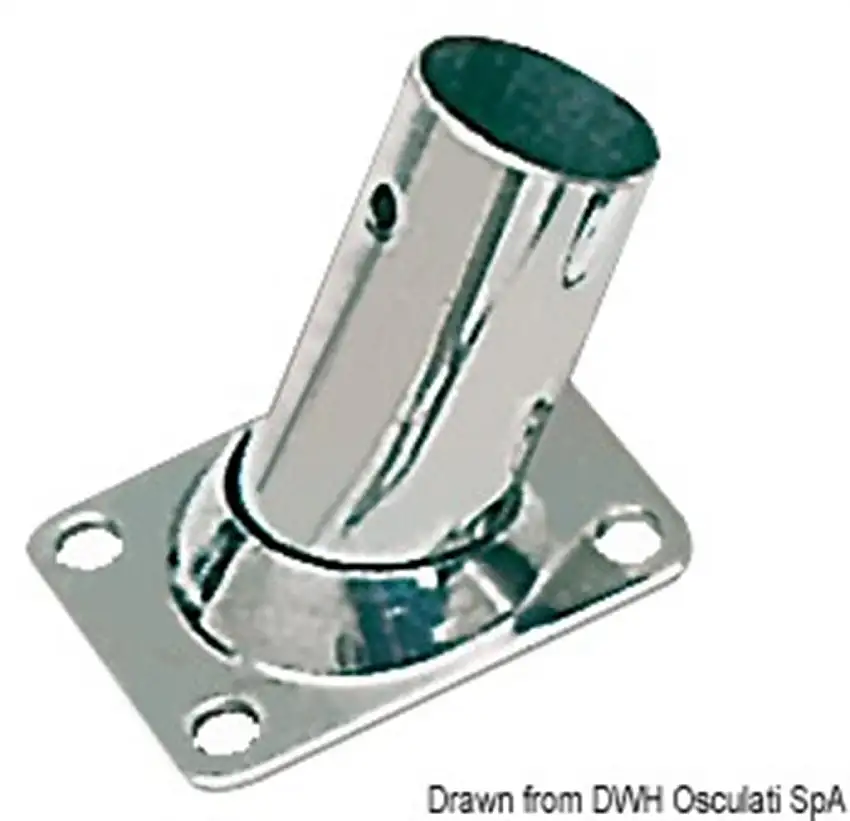 Basetta rettangolare inox 60° 25 mm