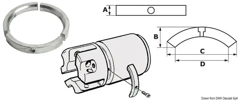 43.535.13 Kit anodi magnesio Volvo SailDrive 3 p. Osculati