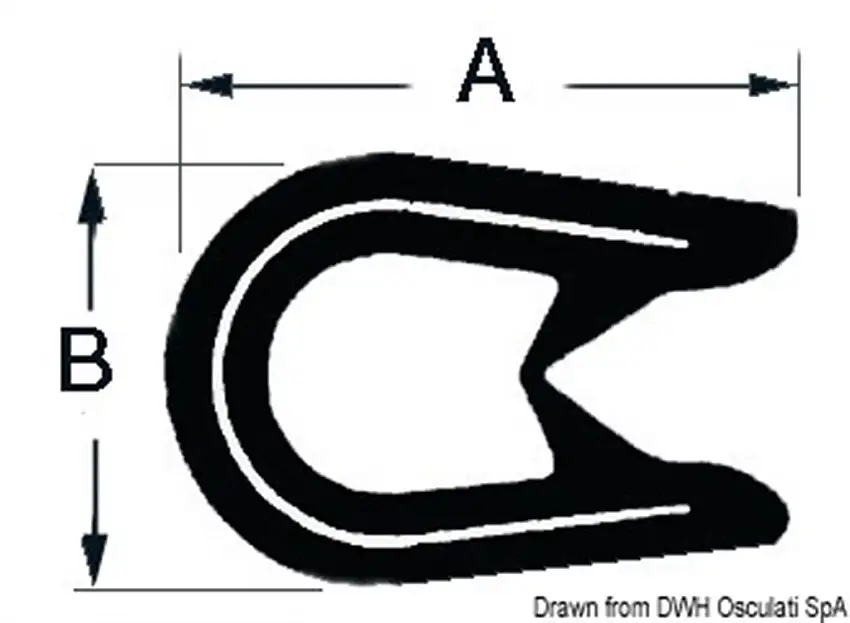 Profilato PVC nero 1,5 x 4 mm