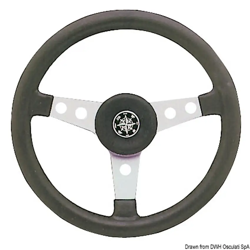 Volante 3 razze argento 340 mm