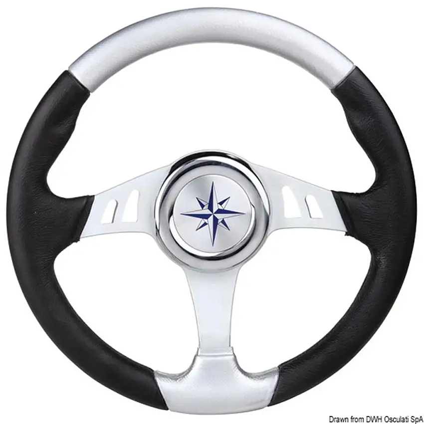 Volante Skipper nero/argento mm 350