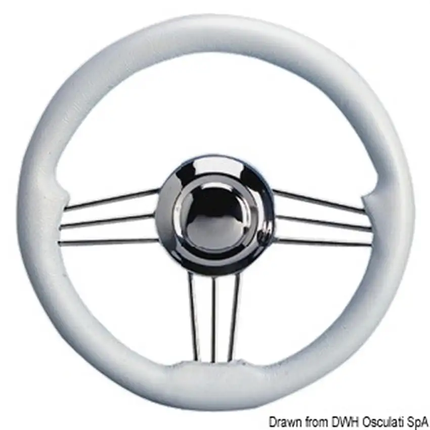Volante inox+poliuretano bianco 350 mm