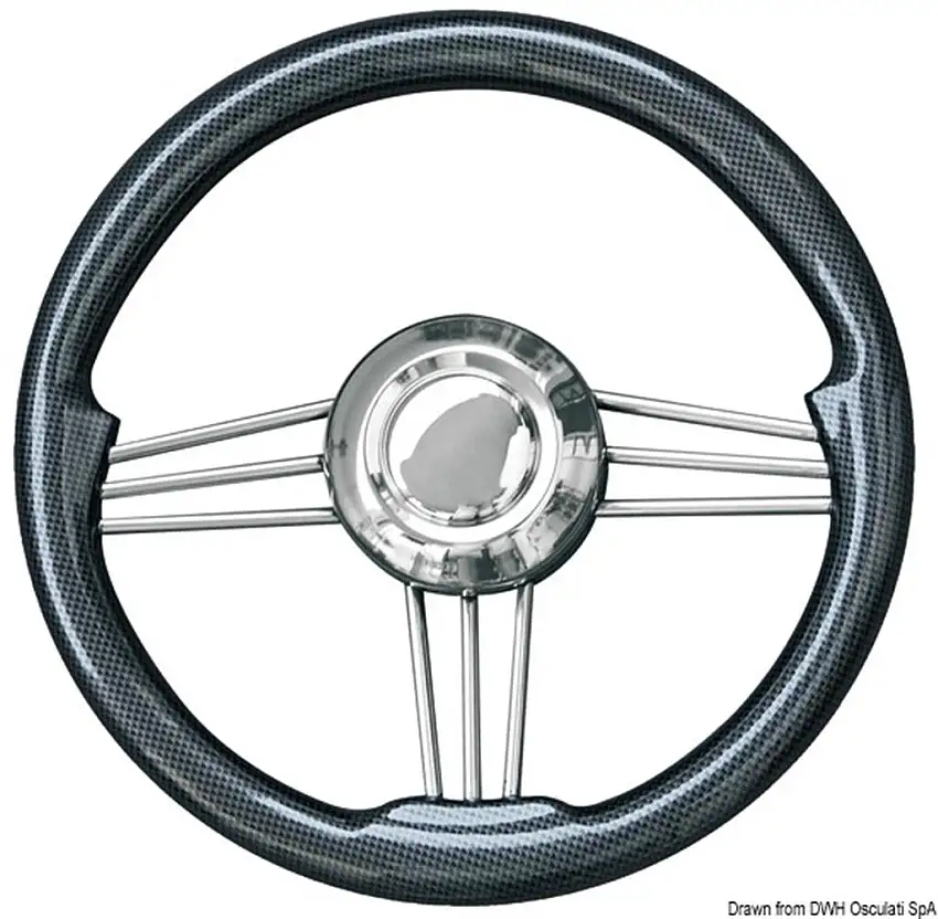 Volante inox+carbonio 350 mm