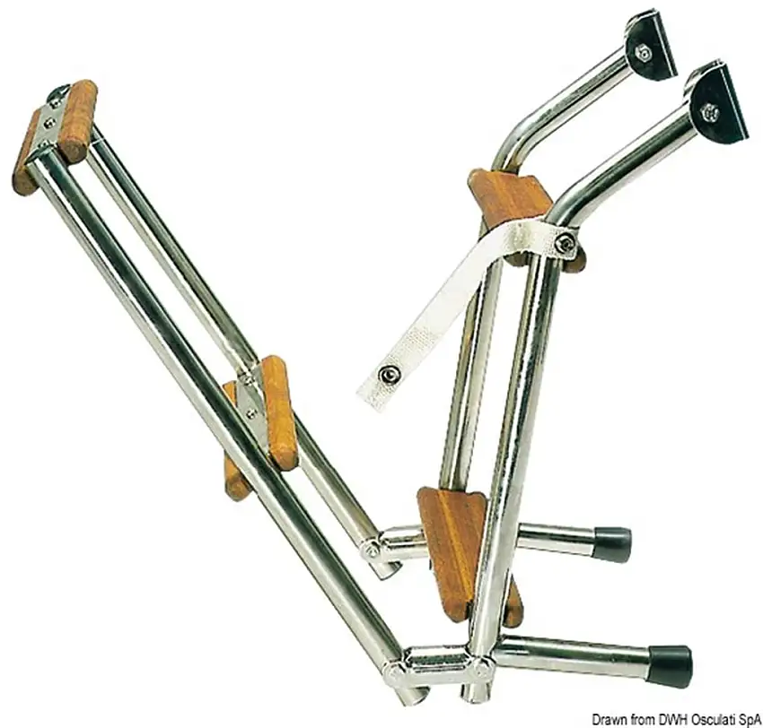 Scaletta inox/legno 3 gradini