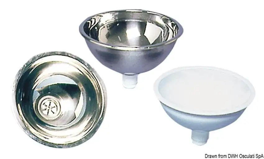 Lavello semisfera inox 350 x 150 mm