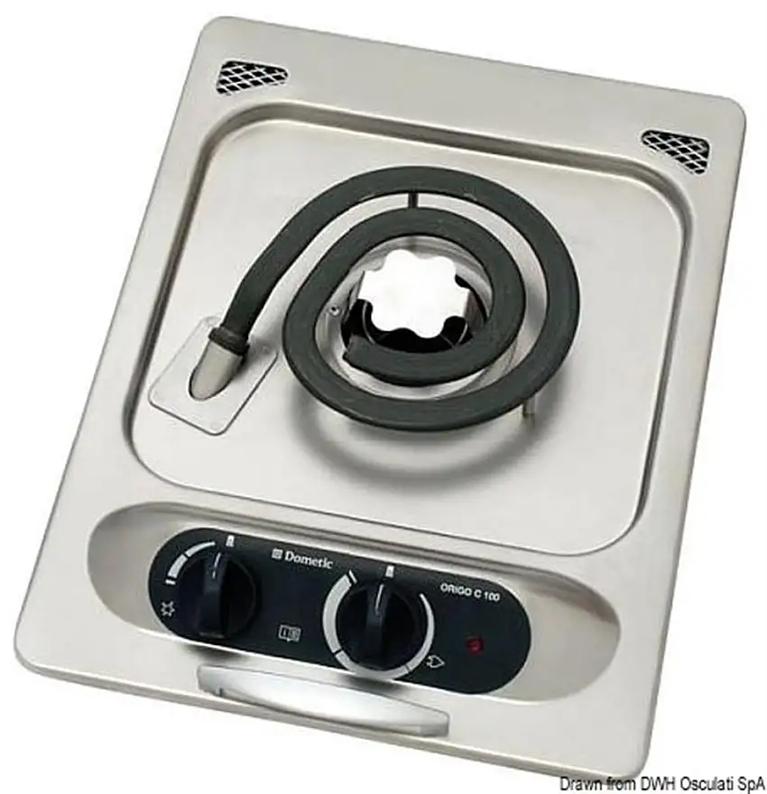 Cucina ad incasso Dometic alcool+elettrica ad 1 fuoco
