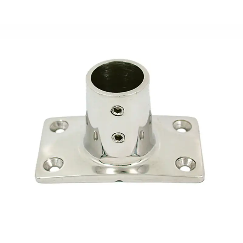 Base rettangolare dritta inox 90° ø mm 22