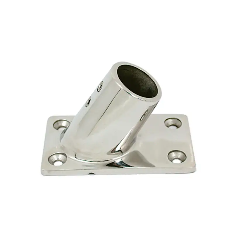 Base rettangolare inclinata inox 60° ø mm 25