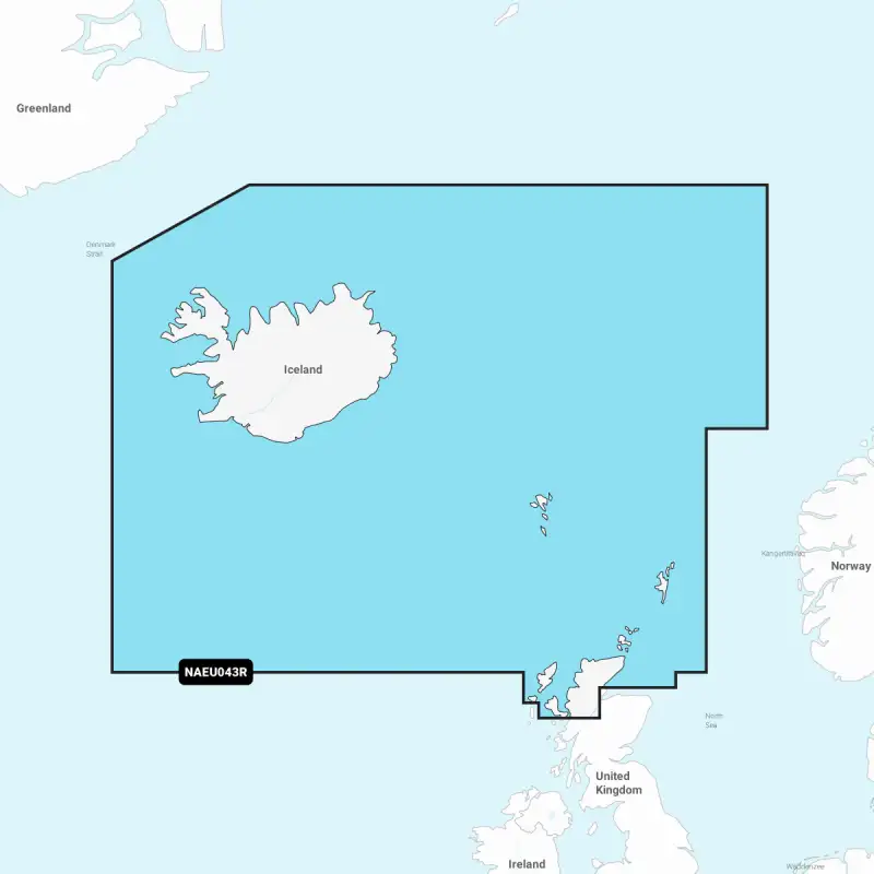 Carta Nautica Navionics+ Regular - Iceland to Orkney NAEU043R