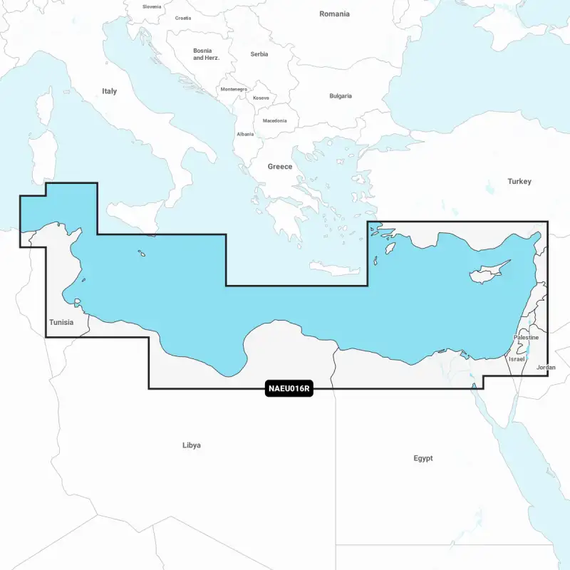 Carta Nautica Navionics+ Regular - Mediterranean Sea, Southeast NAEU016R