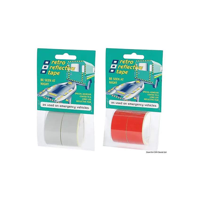 Confezione da 2 nastri adesivi riflettenti bianchi 2,5 m x 25 mm