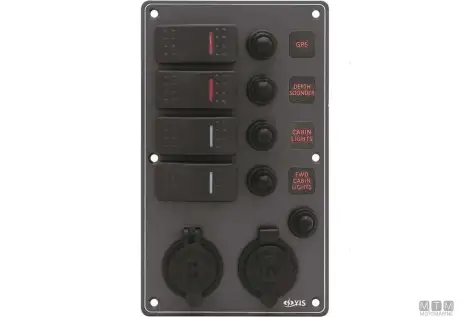 Pannello c7/ip66 4p tester+usb nero