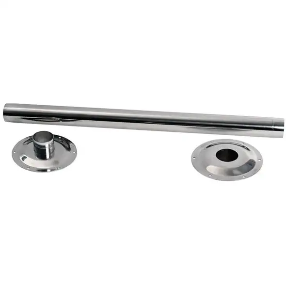 Gamba tavolo inox lucido.