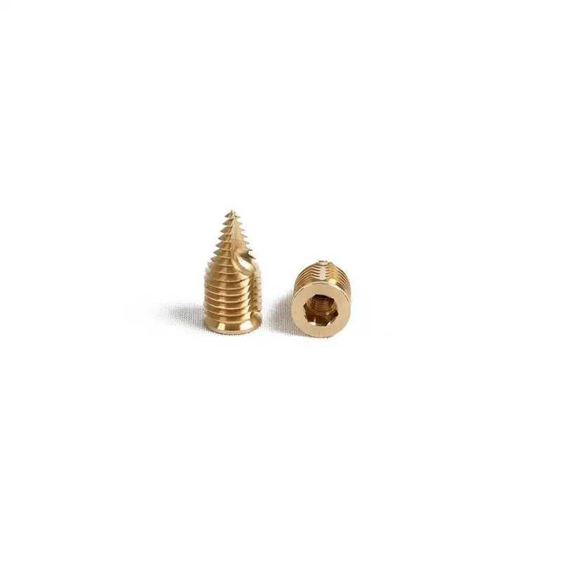 4 INSERTI IN OTTONE IMPERMEABILE AUTOFORANTI M6 + VITI