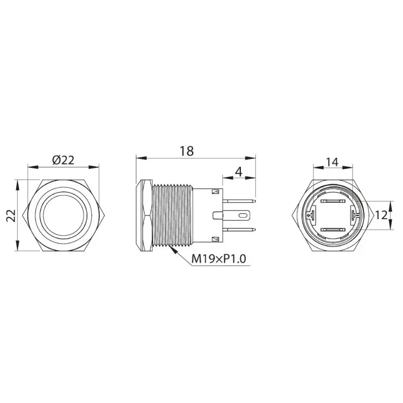 Interruttore a led bianco on-off
