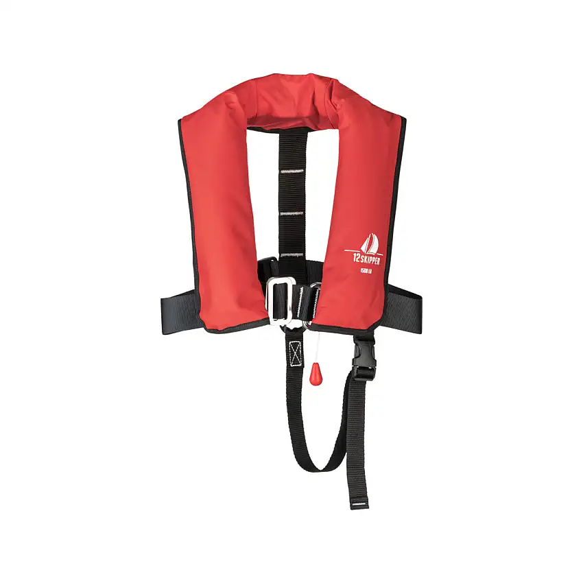 12skipper gilet automatico per bambini 150N ISO con imbragatura, rosso