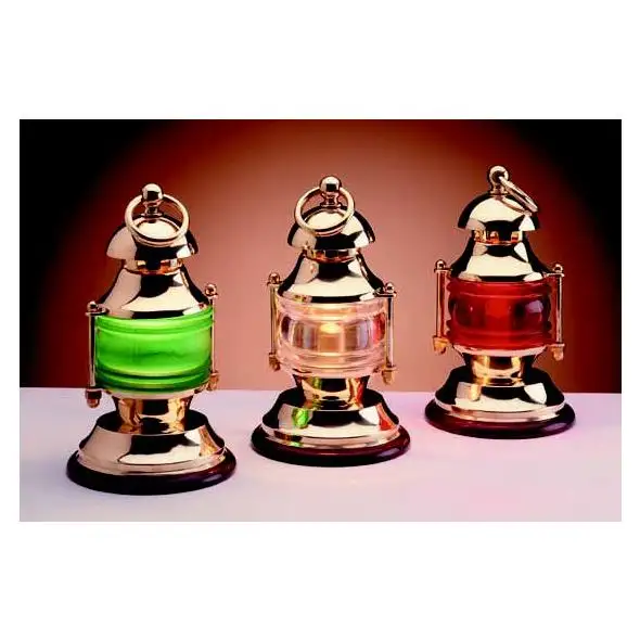 Lampada Fanale ottone. Luce Rossa