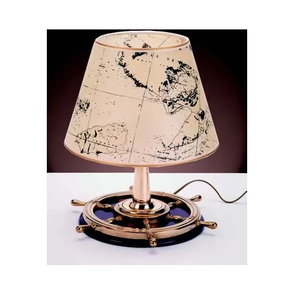 Lampada Timone ottone. Paralume pergamena