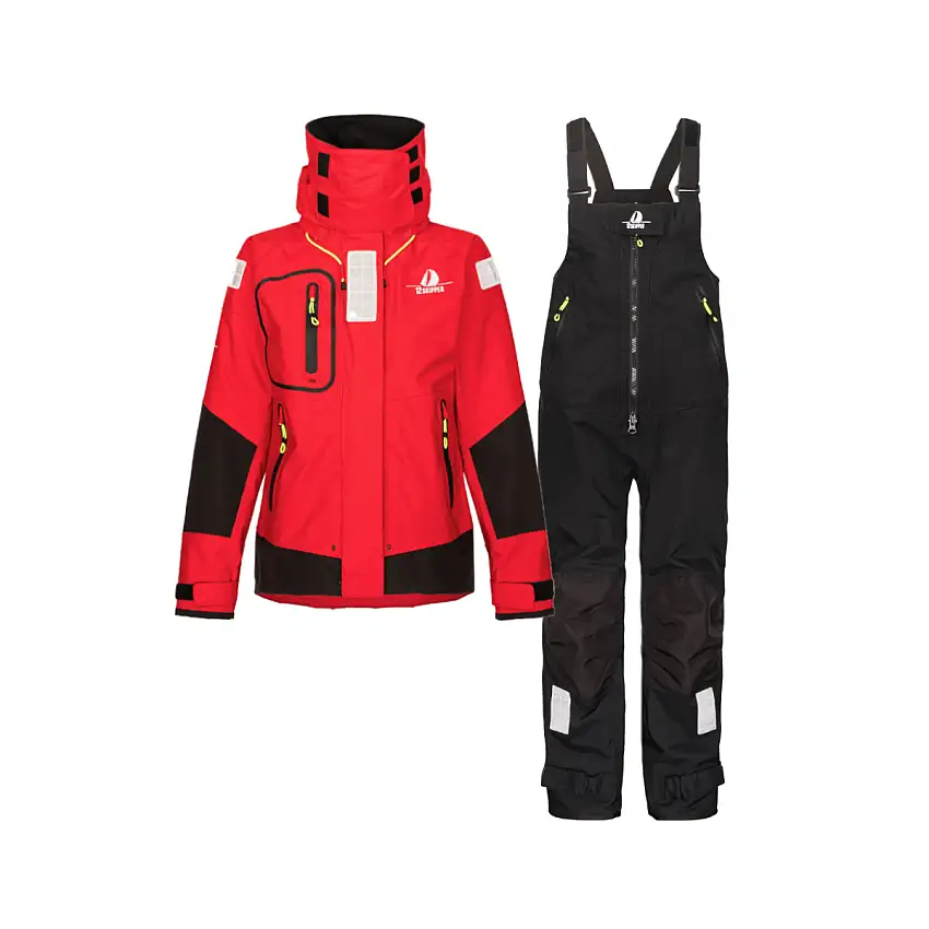 DEAL: 12skipper Magellan Offshore Set Donna - Giacca rossa M, pantaloni neri XXL