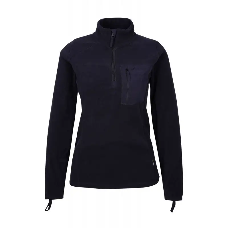 Felpa in pile Polartec con zip in molene nero - BERMUDES