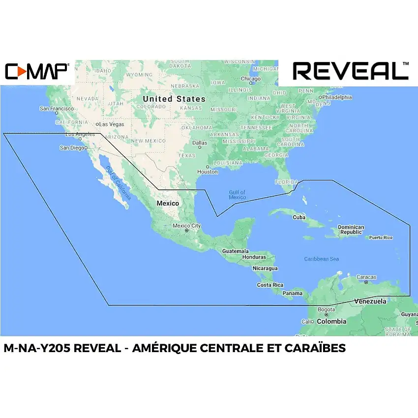 Mappa C-MAP REVEAL NA-205 America centrale e Caraibi